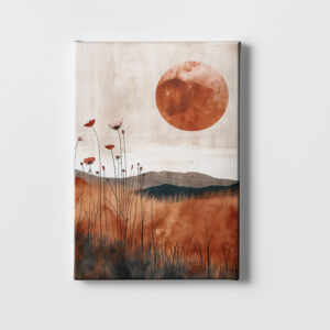 Boho Desert Landscape Wall Art South Africa | Terracotta Sun Canvas Print
